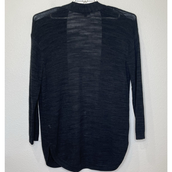 Talbots Open Front Tunic Sweater Cardigan Womens Sz Medium Black Long Sleeve - Picture 4 of 6